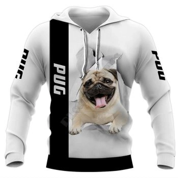 Classical  White Dog Pattern Animals Hoodie