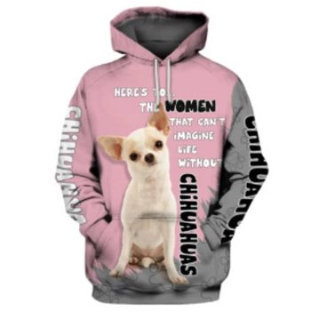 Classical And Elegance Pink Dog Pattern Animals Hoodie