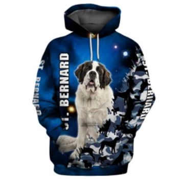 Vintage  Blue Dog Pattern Animals Hoodie