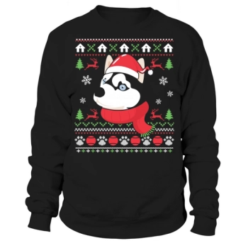 Siberian Husky Ugly Christmas Santa Sweatshirt