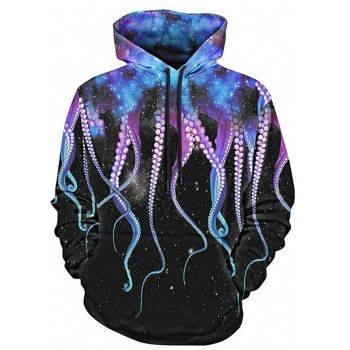 Popular And Vintage Colorful Octopus Pattern Bitcoin Hoodie