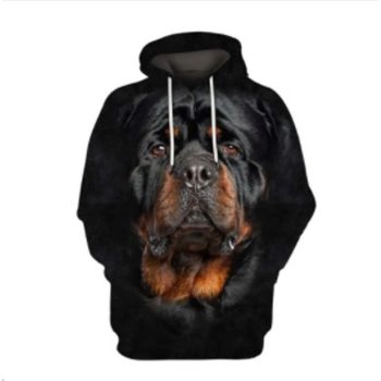 Loose Black Dog Pattern Animals Hoodie