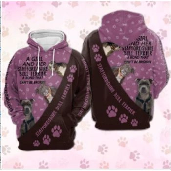 Temperament Pink Dog Pattern Animals Hoodie