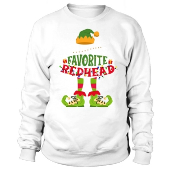 Santa's Favorite Redheaded Elf Christmas Tree Sweatshirt