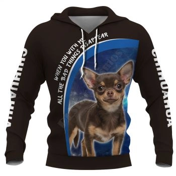 Popular And Vintage Black Dog Pattern Animals Hoodie