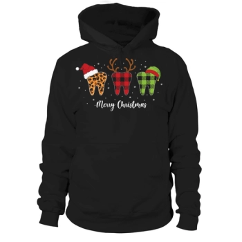 Merry Christmas Teeth Buffalo Plaid Hoodies