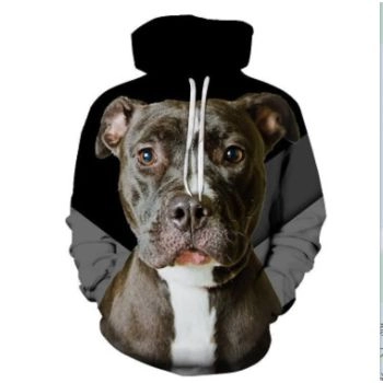  Vintage  Black Dog Pattern Animals Hoodie