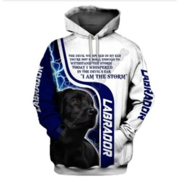 Vintage  Blue White Dog Pattern Animals Hoodie