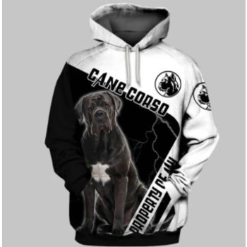 Fashion Black White Dog Pattern Animals Hoodie