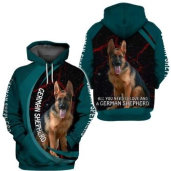 Gorgeous Green Dog Pattern Animals Hoodie