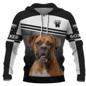 Fashion Black White Dog Pattern Animals Hoodie