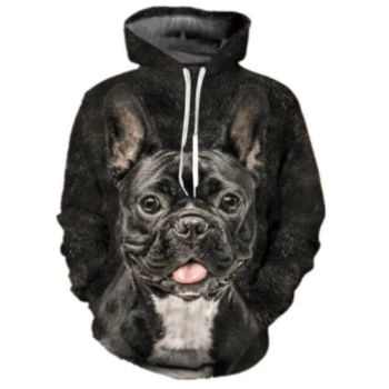 Popular Black Dog Pattern Animals Hoodie