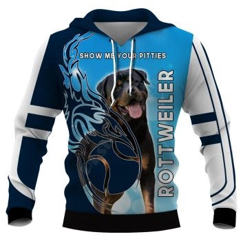 Classical And Elegance Blue Dog Pattern Animals Hoodie