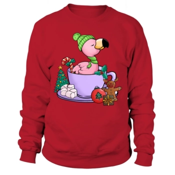 Christmas Hot Drinks Cute Flamingo Sweatshirt