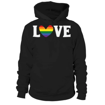 Love LGBTQ Pansexual Heart Flag Hoodies