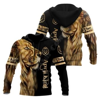 Generous And Beautiful Black Brown Lion Pattern Animals Hoodie