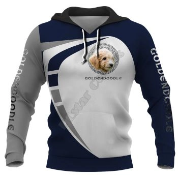 Precious Blue White Dog Pattern Animals Hoodie