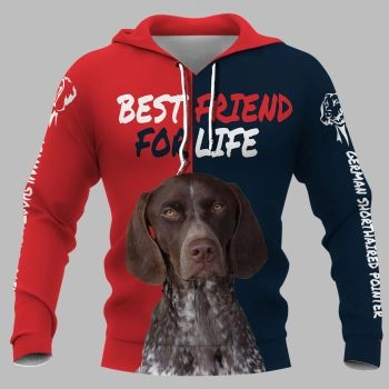 Fashion And Gorgeous Red Blue Dog Pattern Animals Hoodie