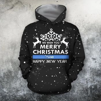 Cute Black Deer Pattern Christmas Hoodie