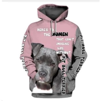 Vintage  Pink Dog Pattern Animals Hoodie