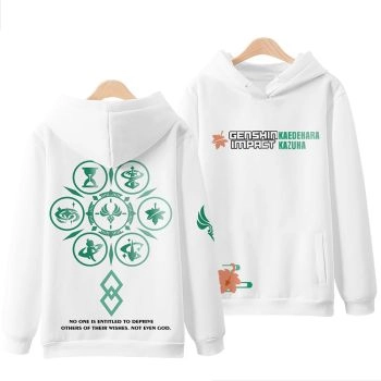 College Style Genshin Impact Anime Game Kazuha Deepgrey Hoodie