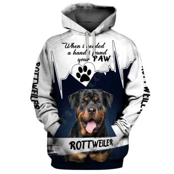 Cute White Blue Dog Pattern Animals Hoodie