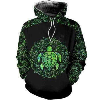 Classical  Black Green Turtles Pattern Animals Hoodie