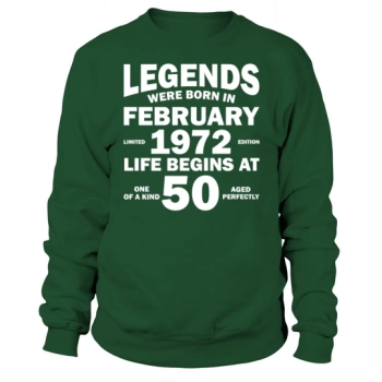 50th Birthday February Vintage 1972 Gift Idea Sweatshirt