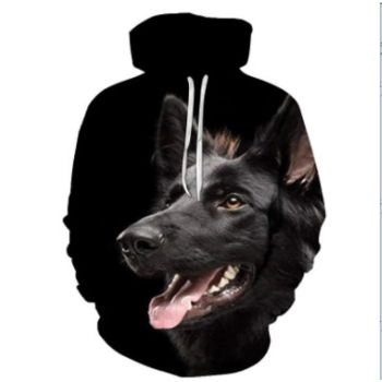 Street Style Black Dog Pattern Animals Hoodie