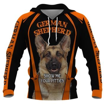 Precious Orange Black Dog Pattern Animals Hoodie