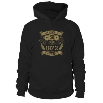 50th Birthday Gifts Vintage 1972 Birthday Hoodies