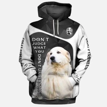 Classical And Elegance Grey Dog Pattern Animals Hoodie