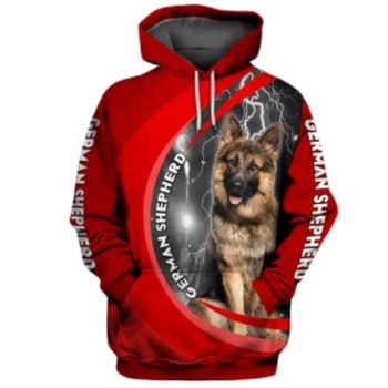 Popular Red Dog Pattern Animals Hoodie