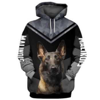  Popular And Vintage Black Dog Pattern Animals Hoodie