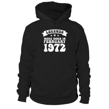 50th Birthday February Vintage 1972 Gift Idea Hoodies