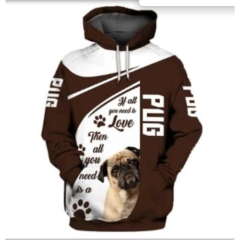 Elegance Brown Dog Pattern Animals Hoodie