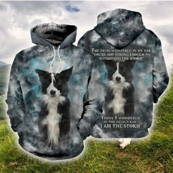 Vintage  Black Dog Pattern Animals Hoodie