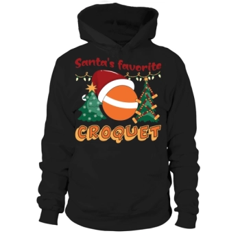 Christmas Sports Santa Favorite Croquet Hoodies