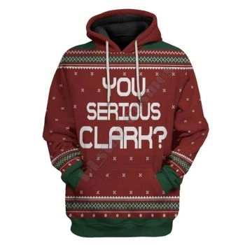  Precious Red Alphabet Pattern Christmas Hoodie