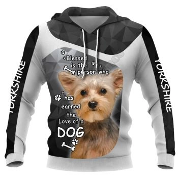 Popular And Vintage Black Dog Pattern Animals Hoodie