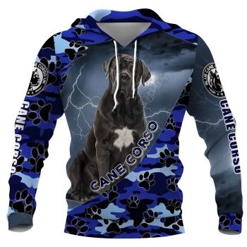 Temperament Blue Dog Pattern Animals Hoodie