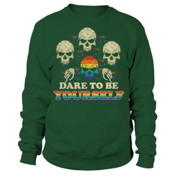 Skull Pride Rainbow Dare To Be Yourself Sweatshirt