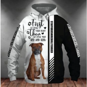 Loose And Gorgeous Black White Dog Pattern Animals Hoodie