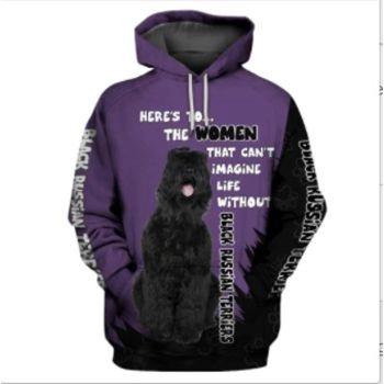 Popular And Vintage Purple Dog Pattern Animals Hoodie