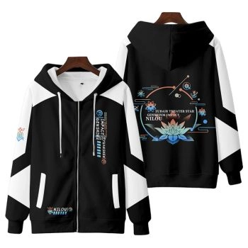 Exquisite Genshin Impact Nilou Anime Zip-Up Black Hoodie
