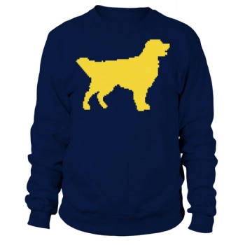 Pixel Golden Retriever 80s Funny Halloween Sweatshirt