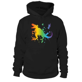 Dinosaur Gay Pride Design Hoodies