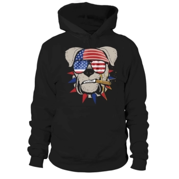 American Bulldog 4th Of July Graphic Hoodies