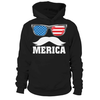 4th of July MERICA Moustache Hoodies