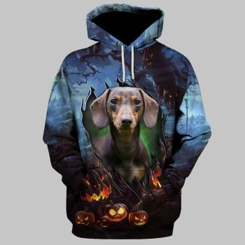 Precious Blue Dog Pattern Animals Hoodie